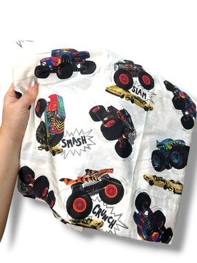 Hot Wheels Monster Trucks x Pottery Barn Kids Organic Cotton Full Flat Sheet